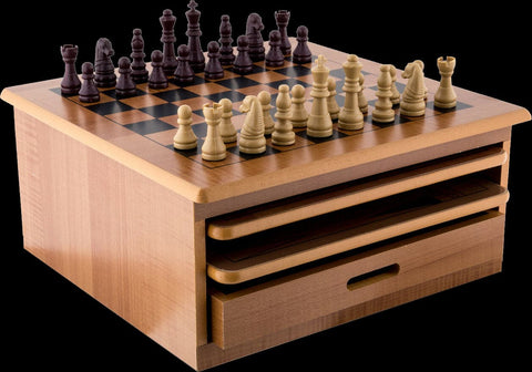 Darrahopens.com.au-10 in 1 Wooden Chess Board Games Slide Out Checkers House Unit Set